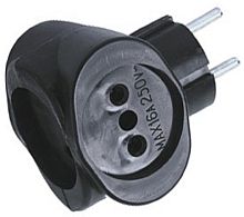 Разветвитель (Тройник) без заземления Rexant 3-м 6А 3500 Вт черный картинка 